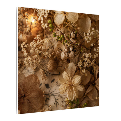 Spring Dried Flowers Japanese Pattern Canvas Art | Earthy Decor