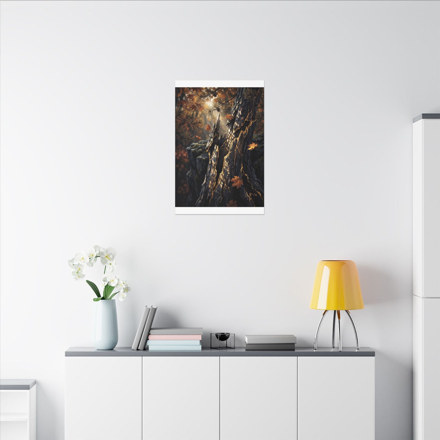 Pine Tree Autumn Canvas Art | Kintsugi Beautiful Design