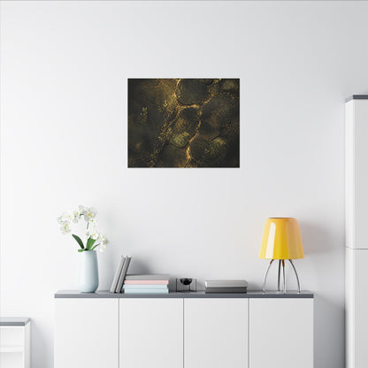 Shibui Cracked Earth Canvas Art - Dark Japandi Dark Texture