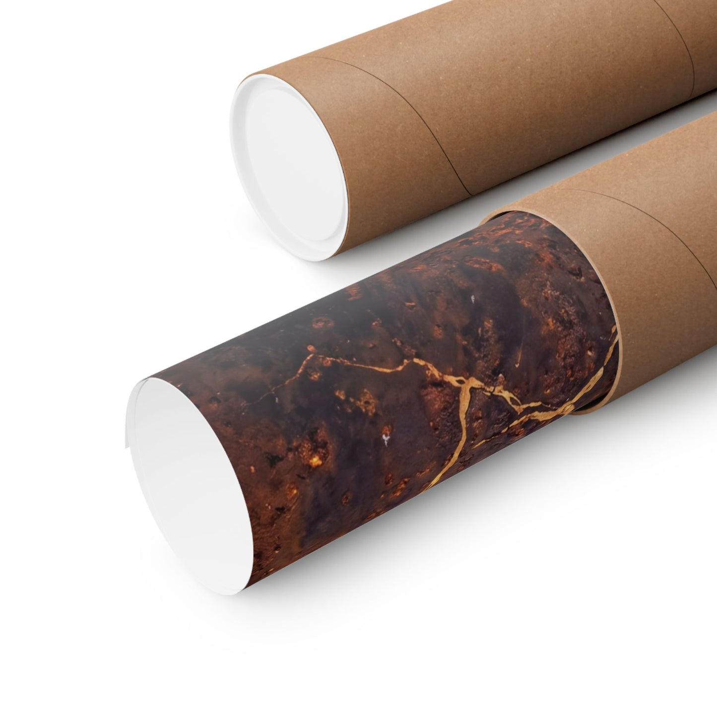 Shibui Rust Patina Wall Art Print - Kintsugi Gold Vein