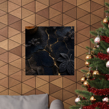Luxurious Cracked Earth Wall Art Print - Moody Minimal Dark Japandi