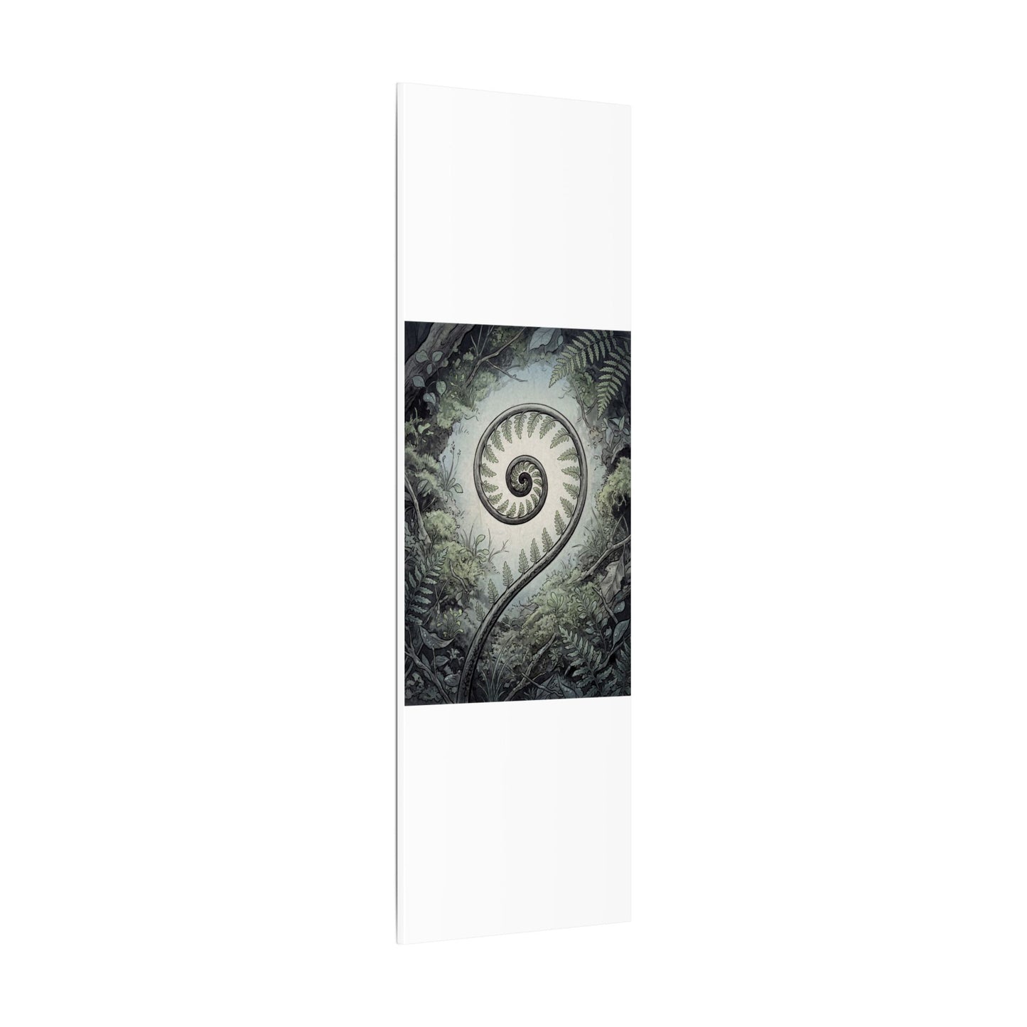 Zen Fern Unfurling in Dawn | Ukiyo E Inspired Canvas Art