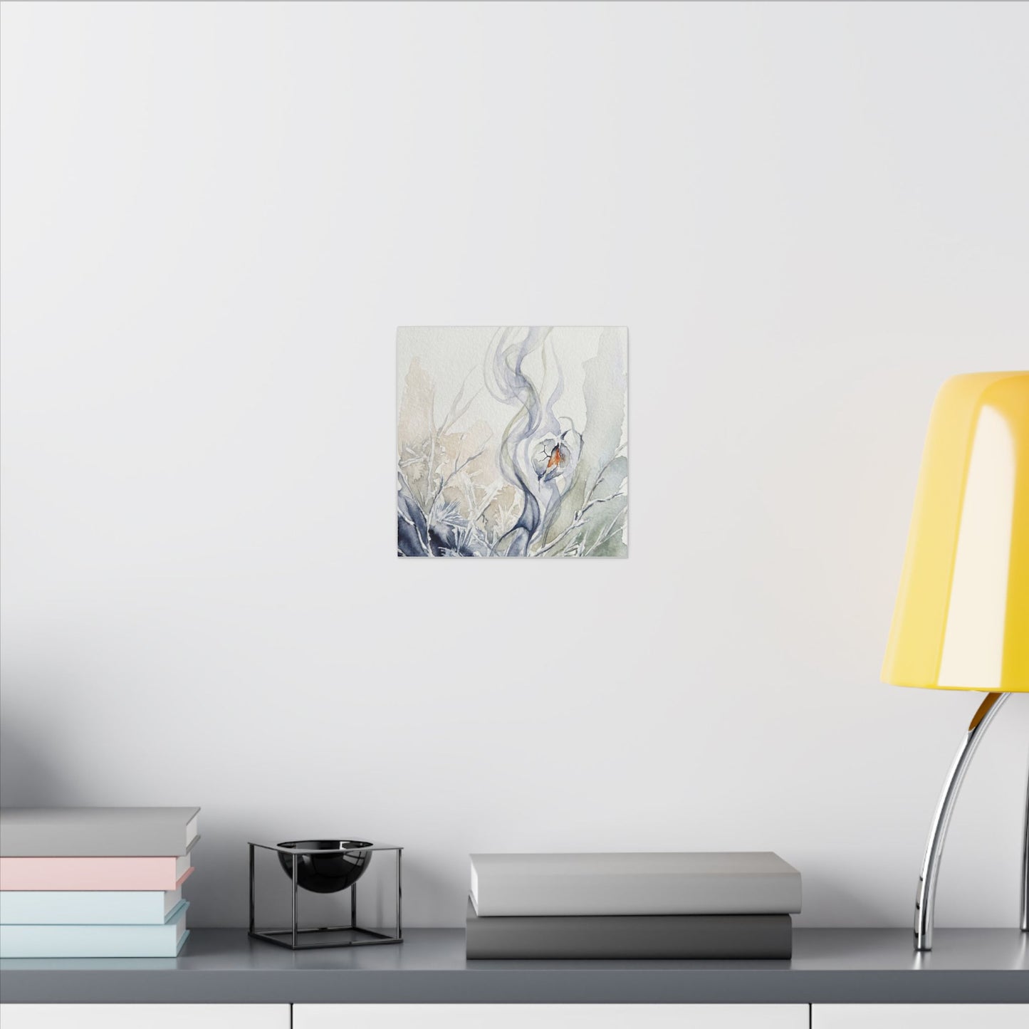 Earthy Incense Smoke Canvas Art - Watercolor Japandi