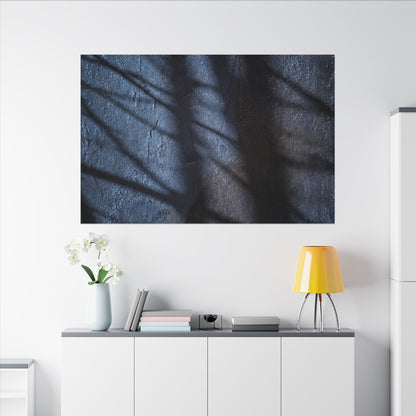 Dark Japandi Shadow Play in Moonlight | Moody Minimal Canvas Art