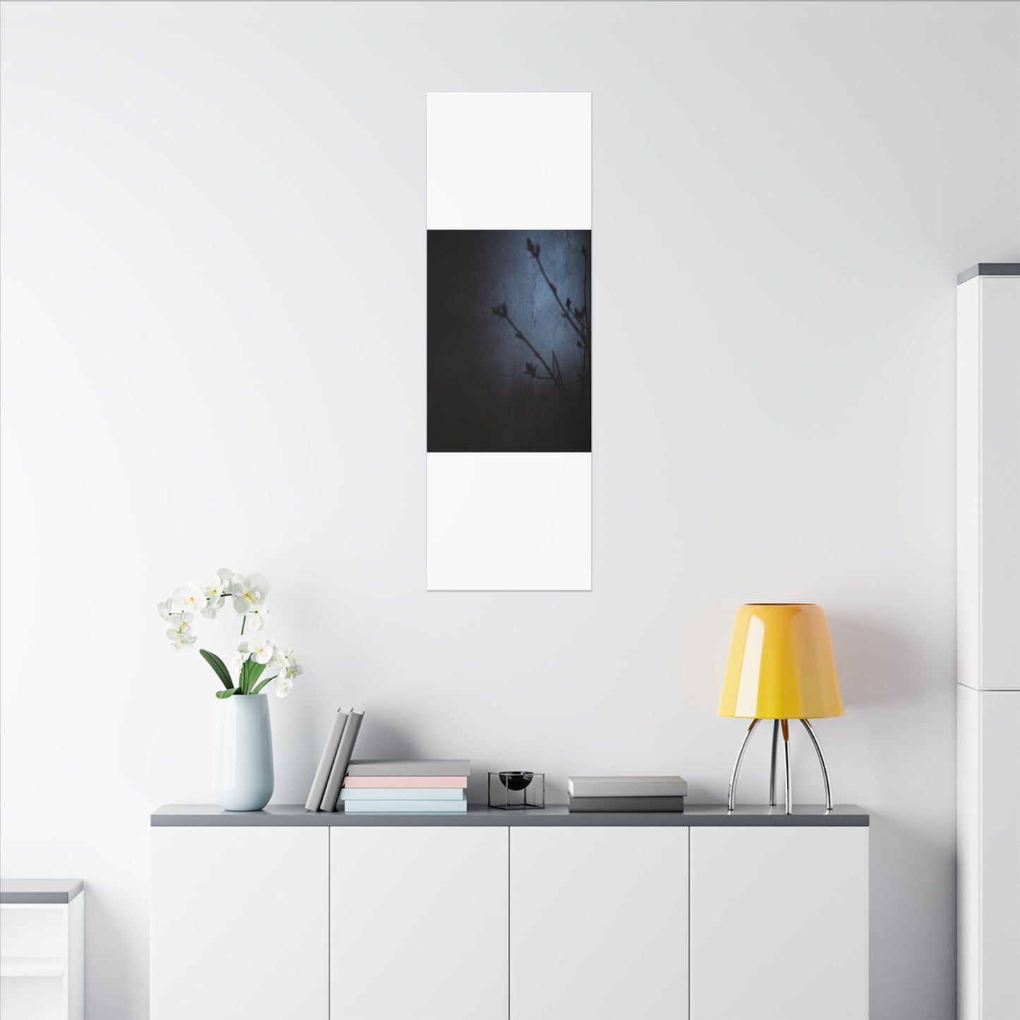 Shadow Play Canvas Art | Spring Dark Japandi Moody Minimal Art