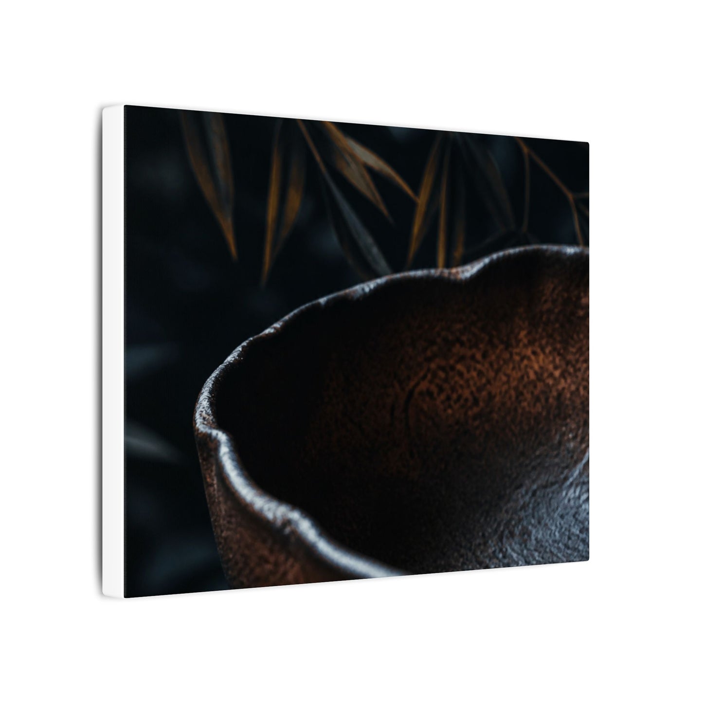Luxurious Ceramic Bowl Canvas Art - Shadow Zen Dark Japandi