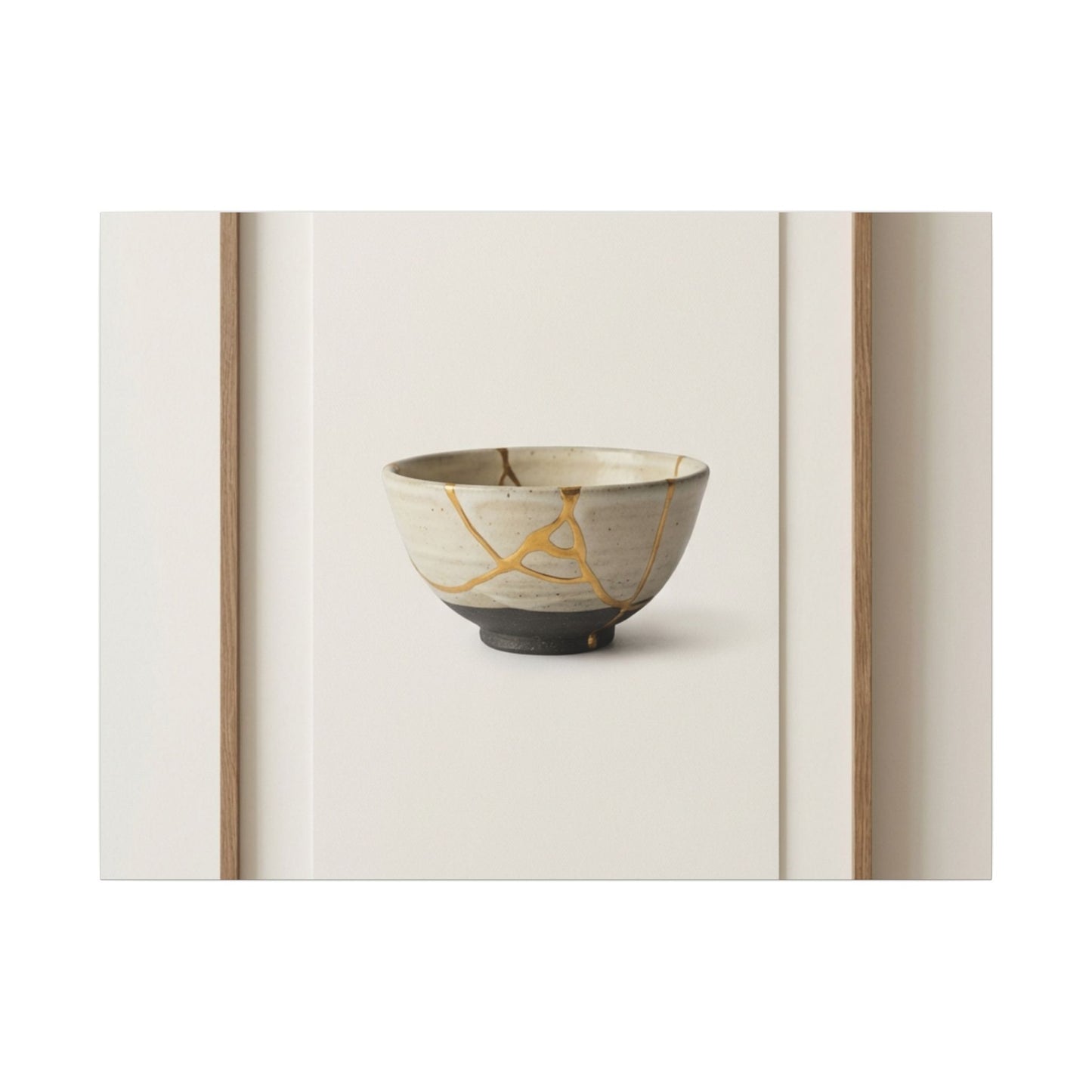Kintsugi Charcoal Canvas Art