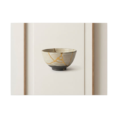 Kintsugi Charcoal Canvas Art
