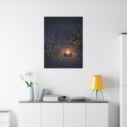 Mono No Aware Rock Garden Canvas Art - Zen Ukiyo E Inspired