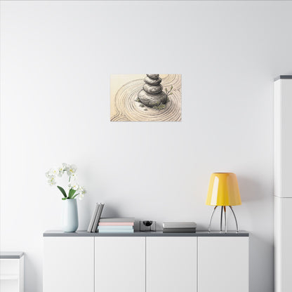 River Stones Spring Canvas Art | Zen Serene Design