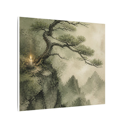 Candlelight Pine Tree Canvas Art - Japandi Kanso