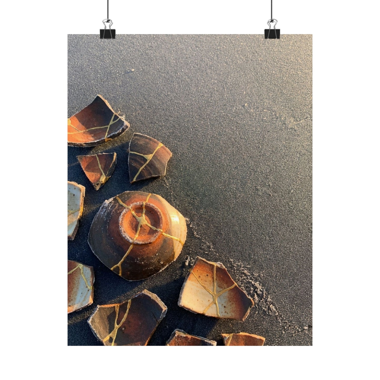 Winter Broken Pottery Gold Repair Wall Art Print | Artful Decor