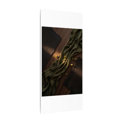 Silk Drape Canvas Art | Spring Dark Japandi Dark Texture Art