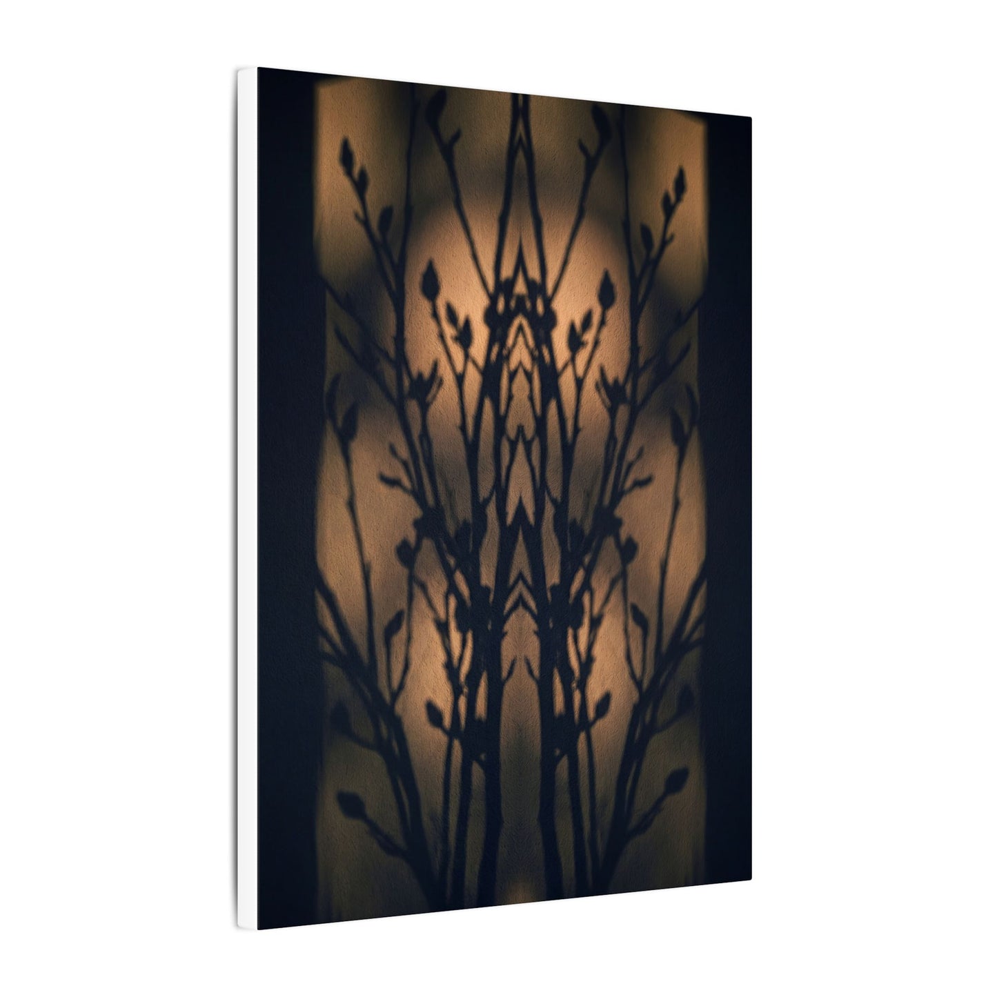 Dark Japandi Shadow Play in Golden Hour | Shadow Zen Canvas Art