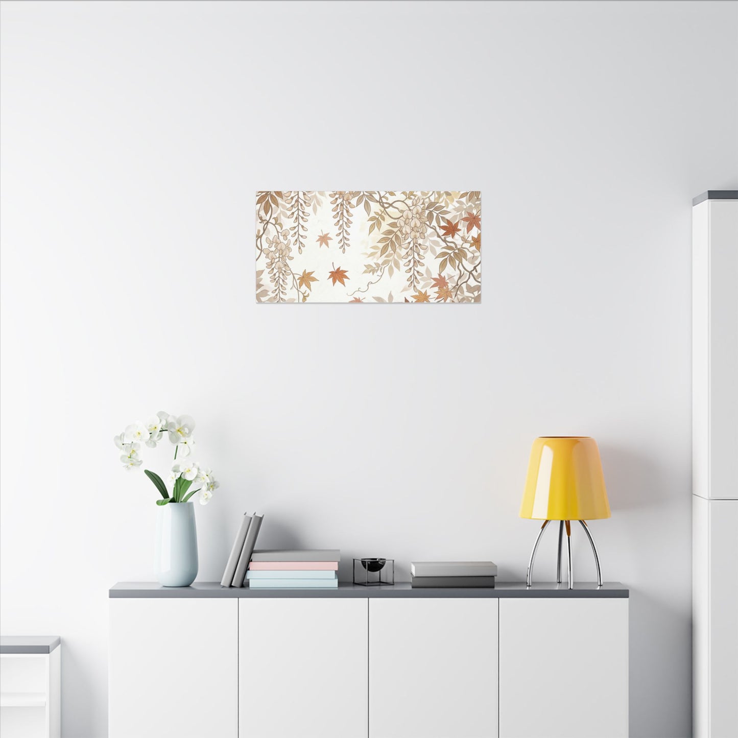 Shibui Wisteria Canvas Art - Japandi Japanese Pattern