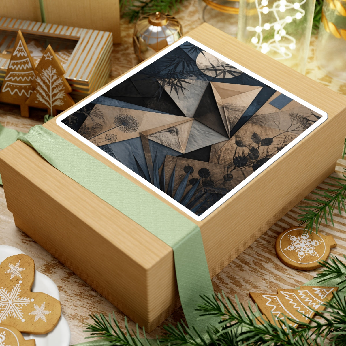 Cozy Paper Fold Sticker - Minimal Line Japandi