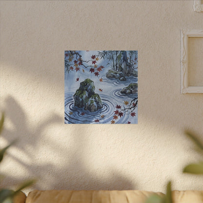 Rock Garden Autumn Canvas Art | Zen Tranquil Design