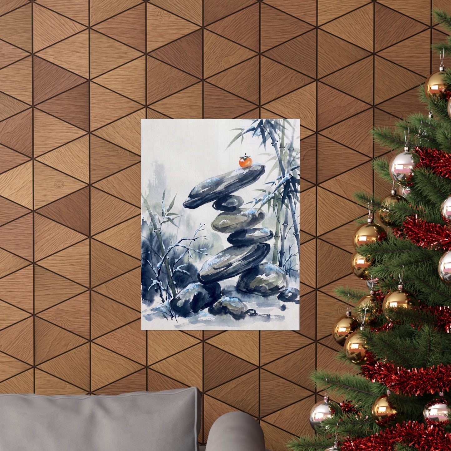 Moonlight River Stones Wall Art Print - Zen Datsuzoku