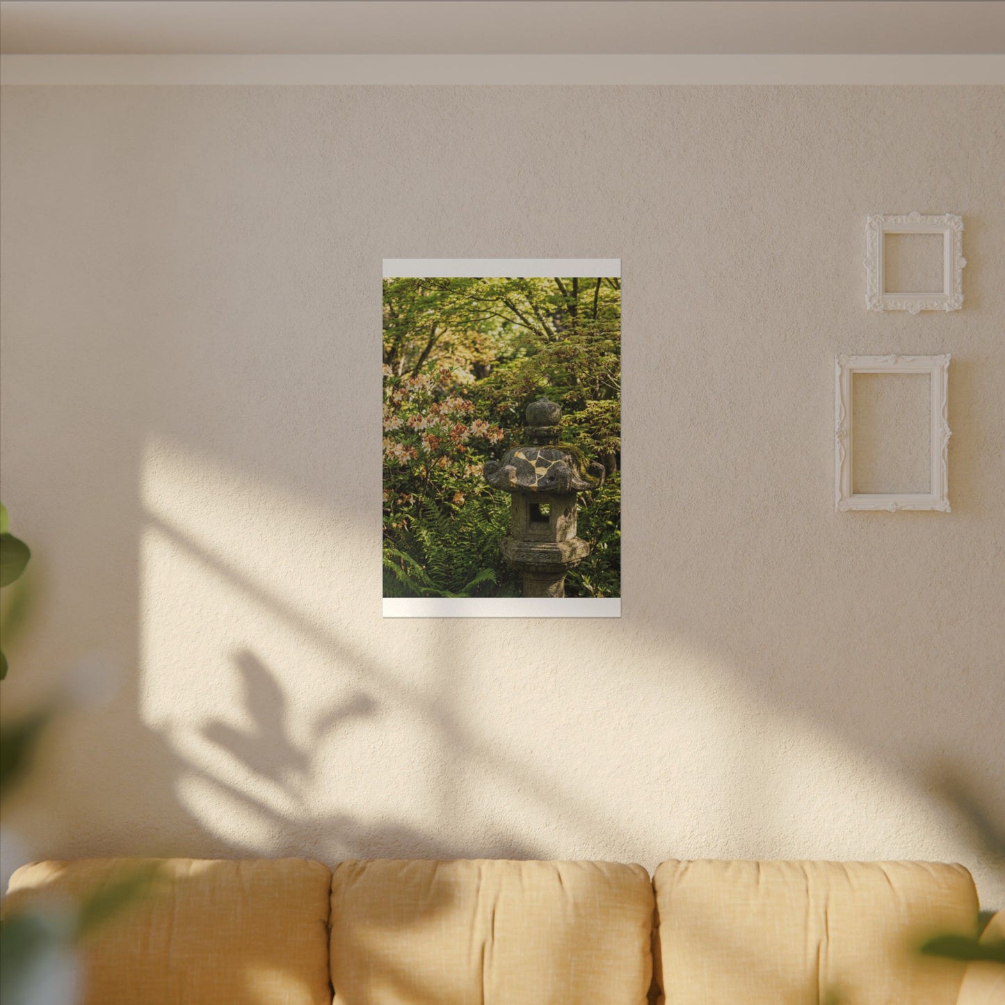 Spring Stone Lantern Gold Repair Canvas Art | Beautiful Decor