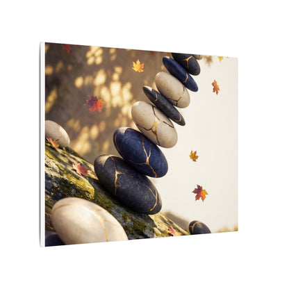Ma River Stones Canvas Art - Kintsugi Gold Vein