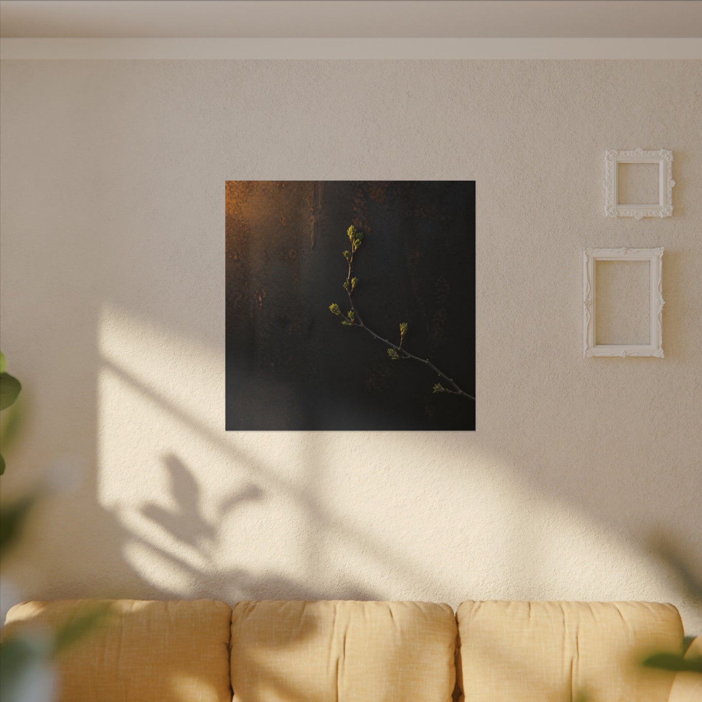Dark Japandi Rust Patina in Golden Hour | Moody Minimal Canvas Art