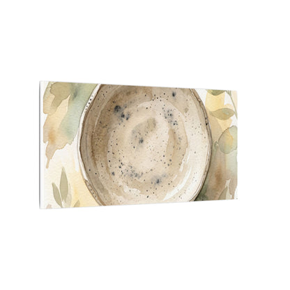 Ceramic Bowl Watercolor Canvas Art | Warm Japandi Art