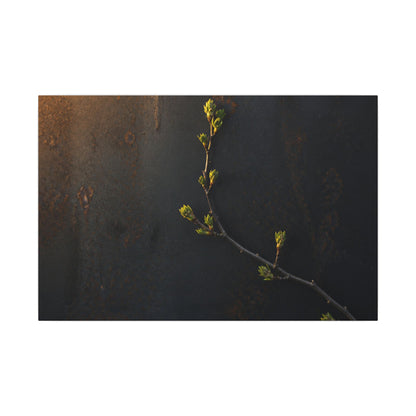 Dark Japandi Rust Patina in Golden Hour | Moody Minimal Canvas Art