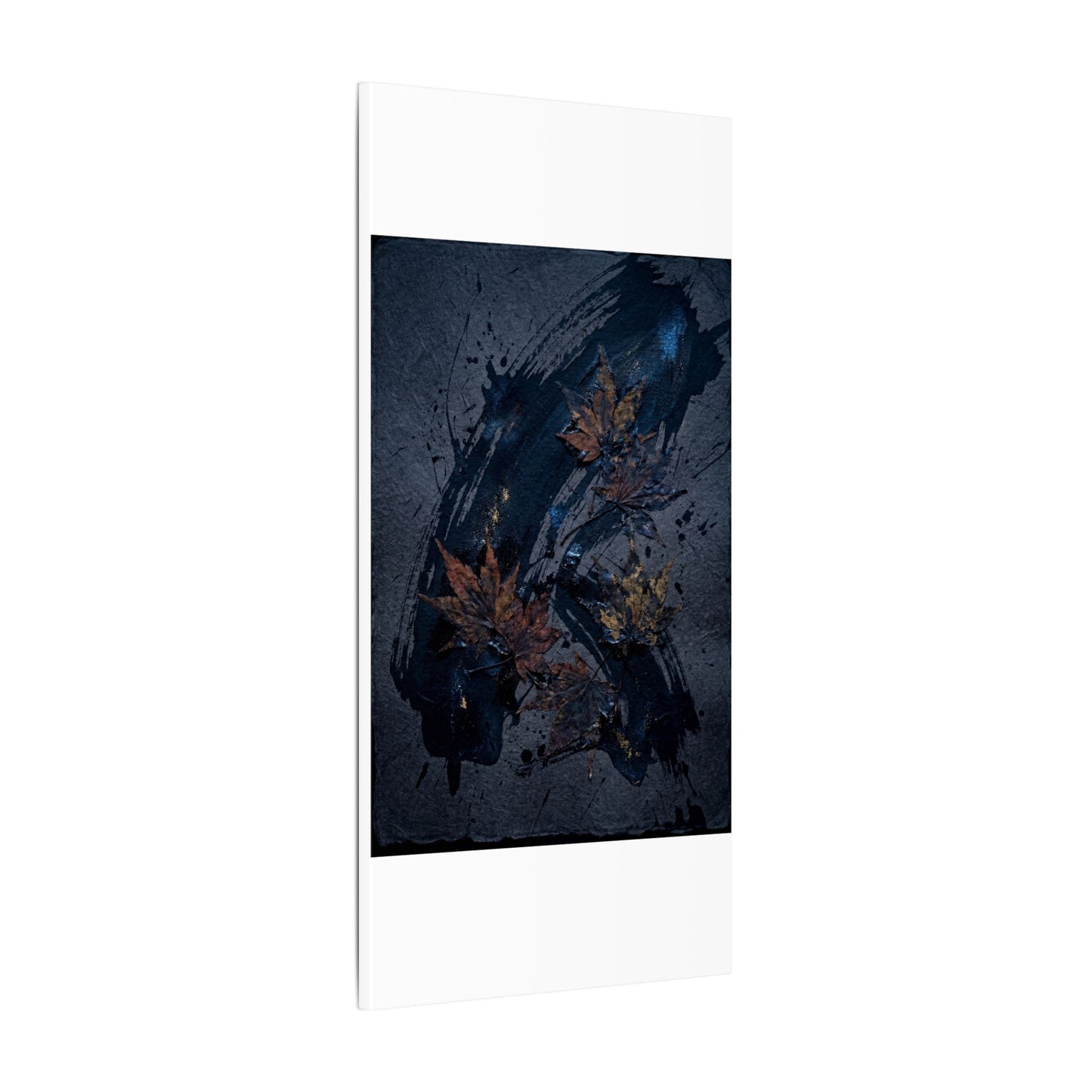 Sophisticated Ink Brushstroke Canvas Art - Dark Texture Dark Japandi