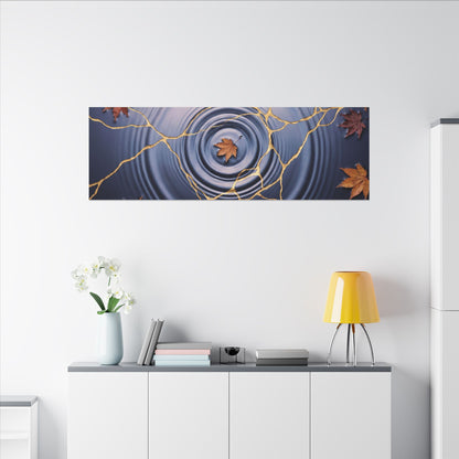 Kintsugi Water Ripple in Dawn | Gold Vein Canvas Art