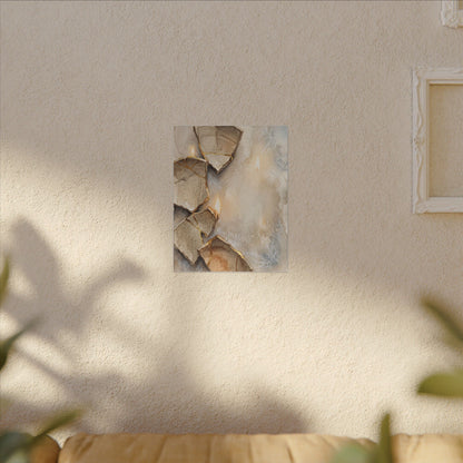 Broken Pottery Winter Canvas Art | Japandi Warm Design