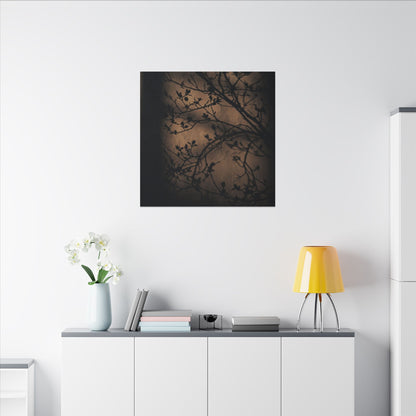 Dark Japandi Shadow Play in Golden Hour | Shadow Zen Canvas Art