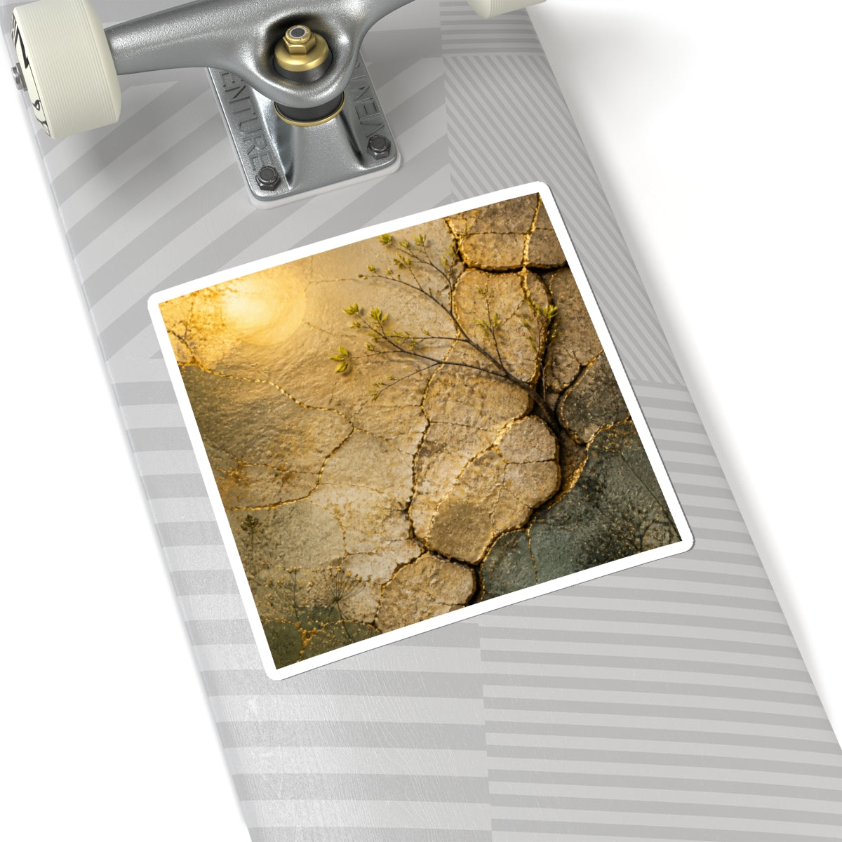 Cracked Earth Sticker | Spring Japandi Texture Art