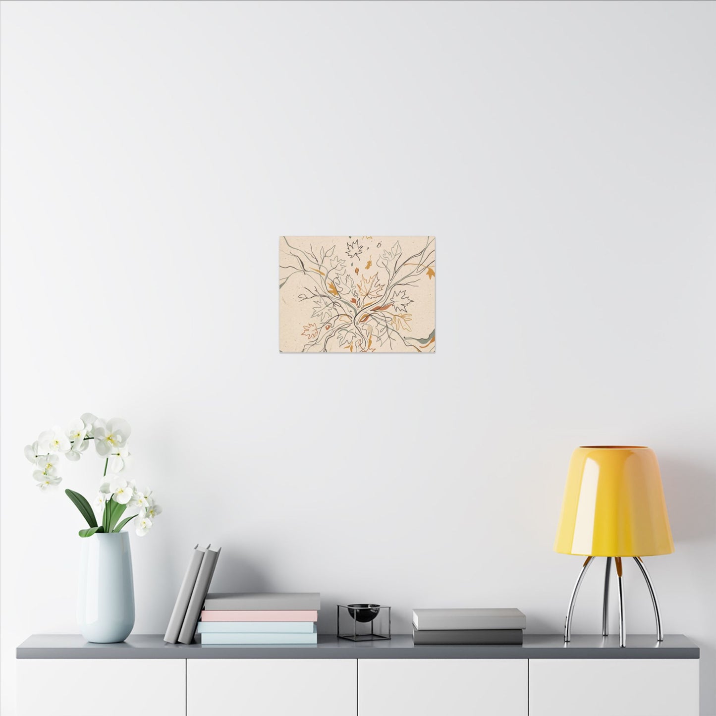 Warm Shadow Play Canvas Art - Minimal Line Japandi