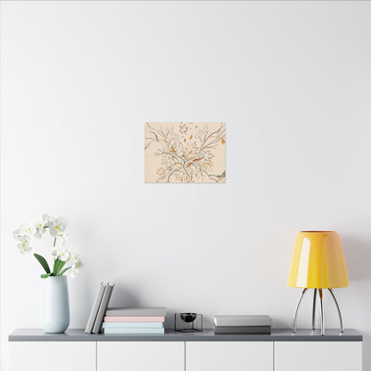 Warm Shadow Play Canvas Art - Minimal Line Japandi