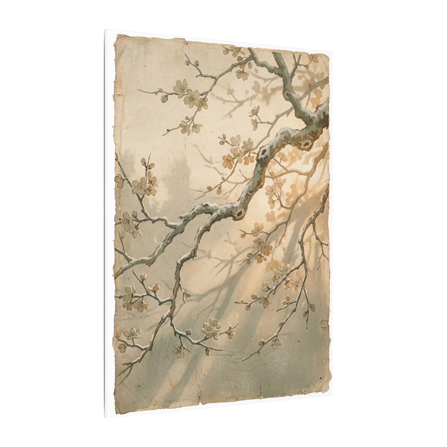 Cherry Blossom Canvas Art | Winter Japandi Japanese Pattern Art