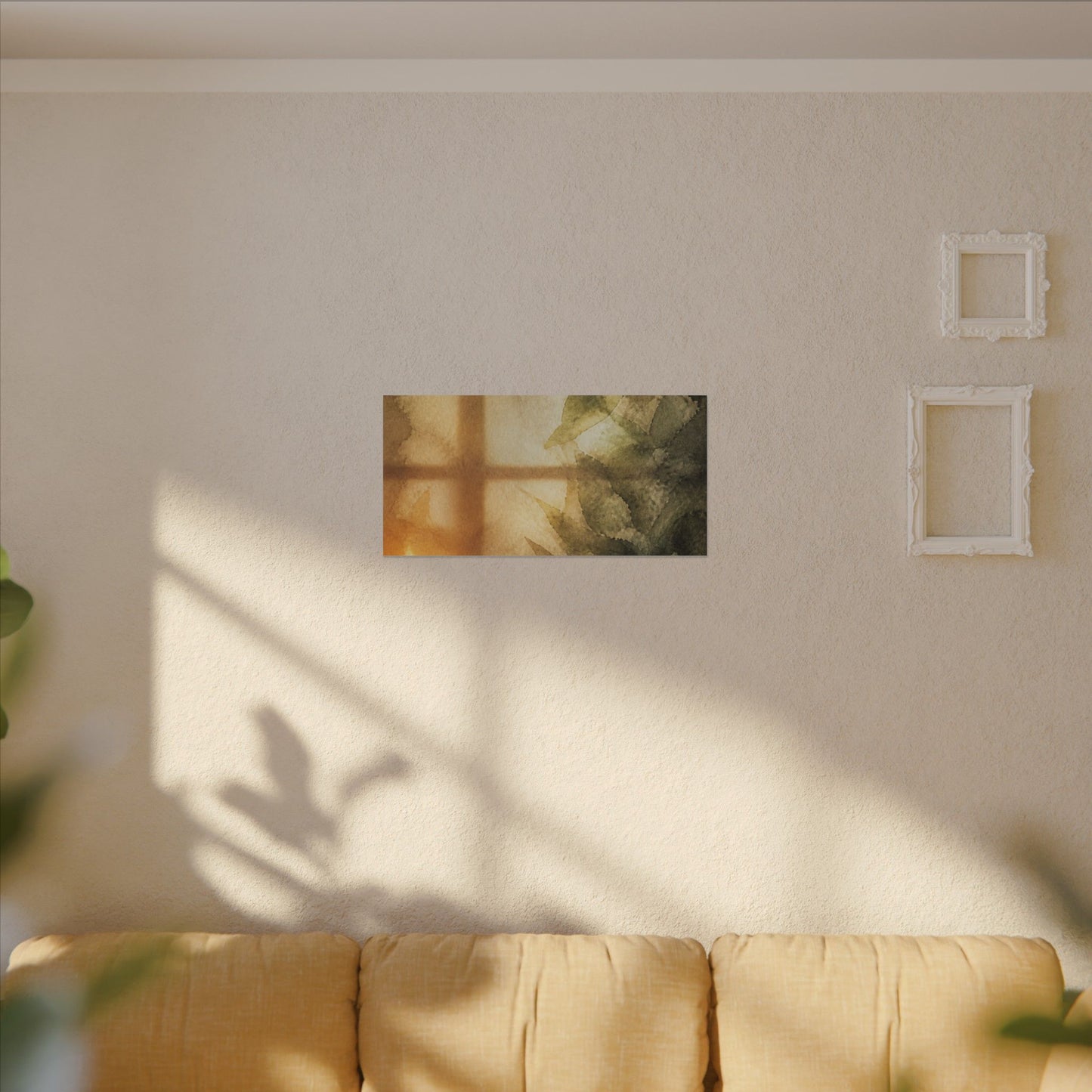 Cozy Shoji Screen Canvas Art - Watercolor Japandi