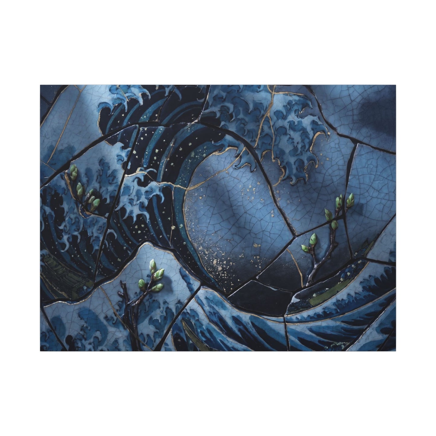 Ocean Wave Spring Canvas Art | Kintsugi Artful Design