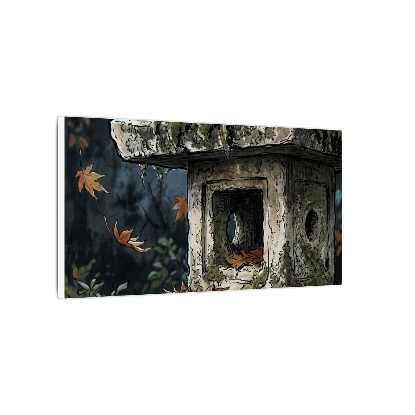 Shibui Stone Lantern Canvas Art - Japandi Minimal Line