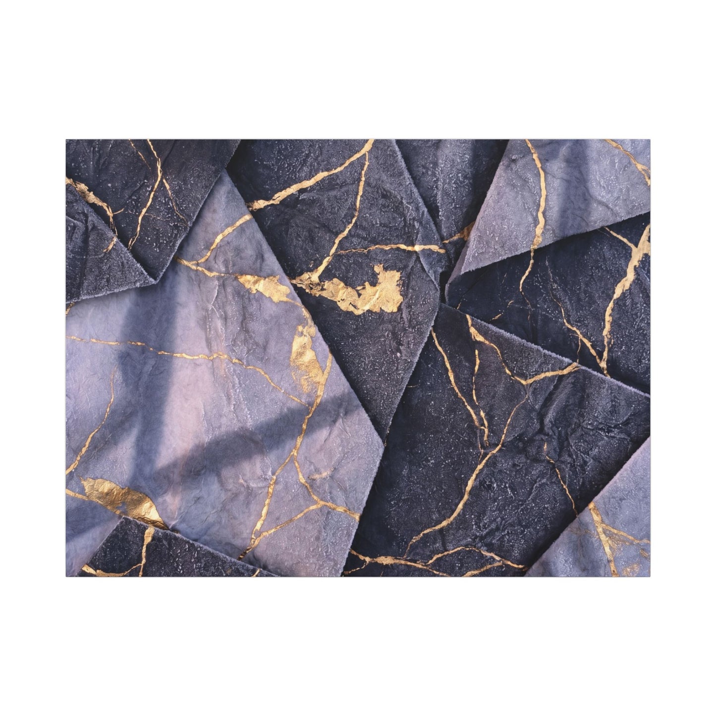 Seijaku Paper Fold Canvas Art - Kintsugi Gold Vein Art Print