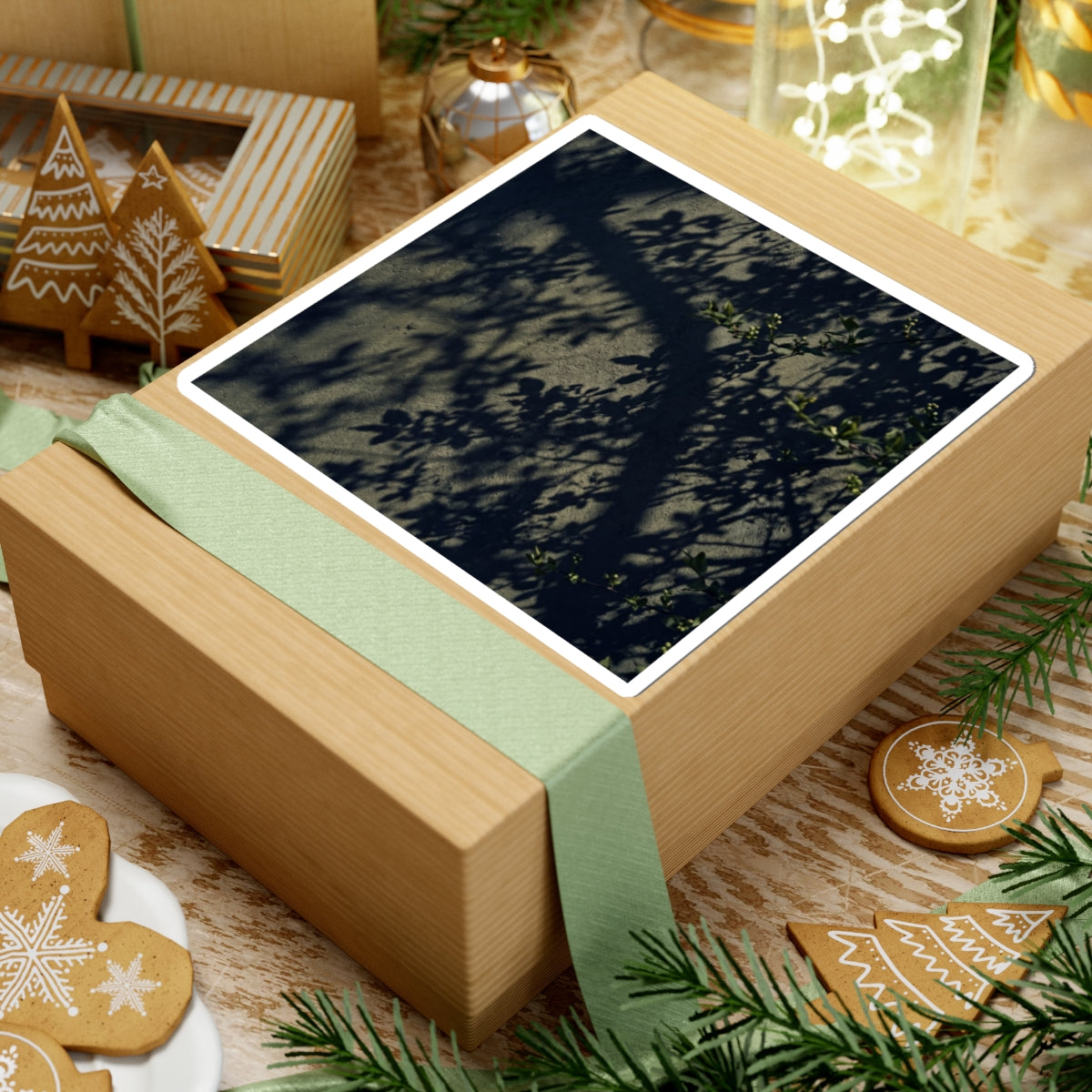 Dark Japandi Shadow Play in Dappled | Moody Minimal Sticker