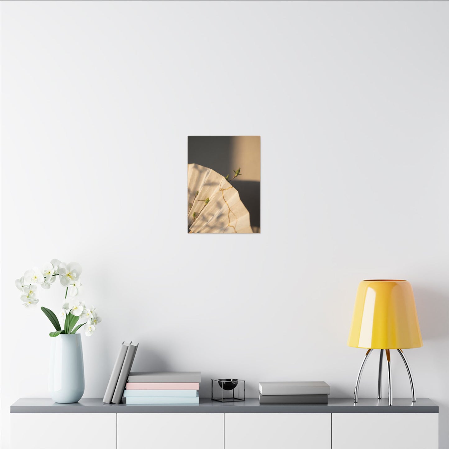 Paper Fold Gold Vein Canvas Art | Healing Kintsugi Art