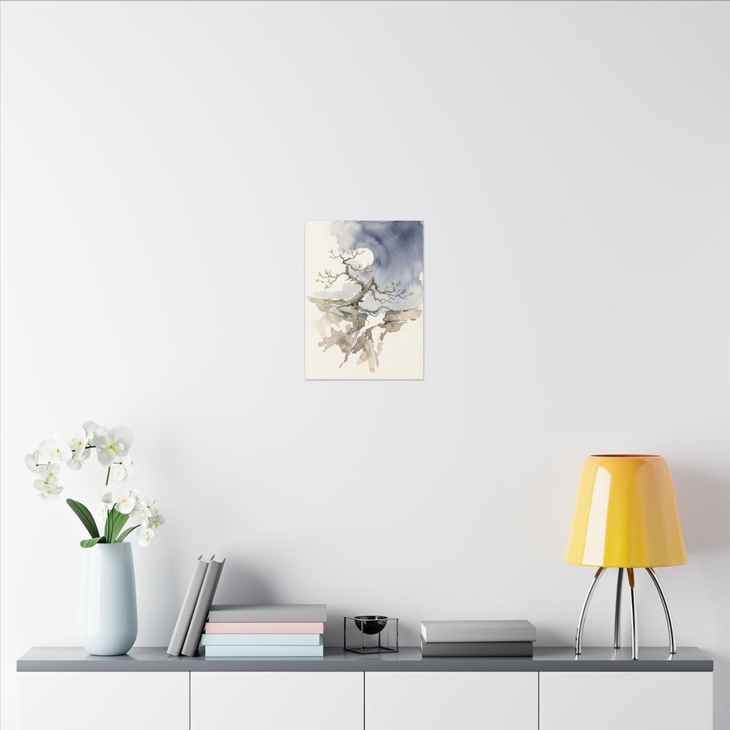 Moonlight Pine Tree Canvas Art - Japandi Ma