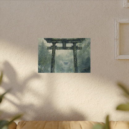 Earthy Torii Gate Canvas Art - Watercolor Japandi