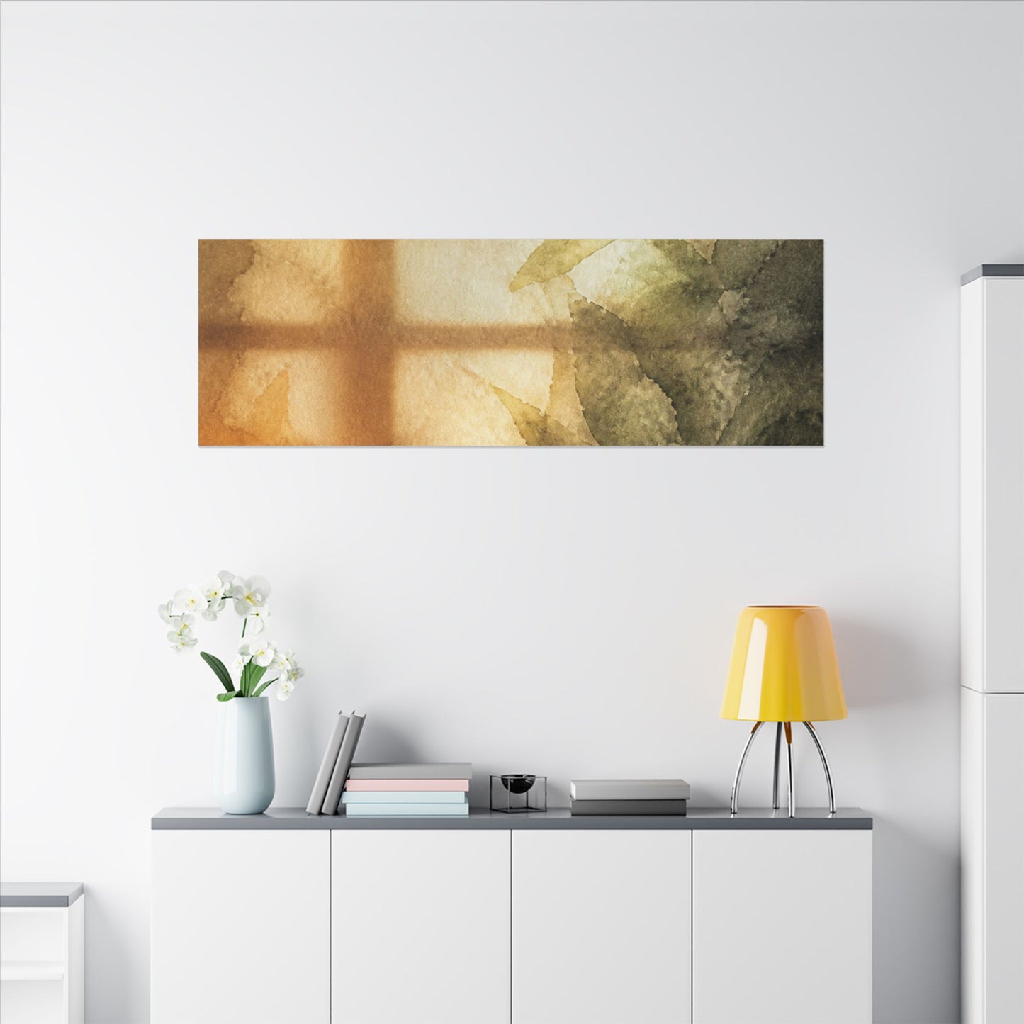 Cozy Shoji Screen Canvas Art - Watercolor Japandi