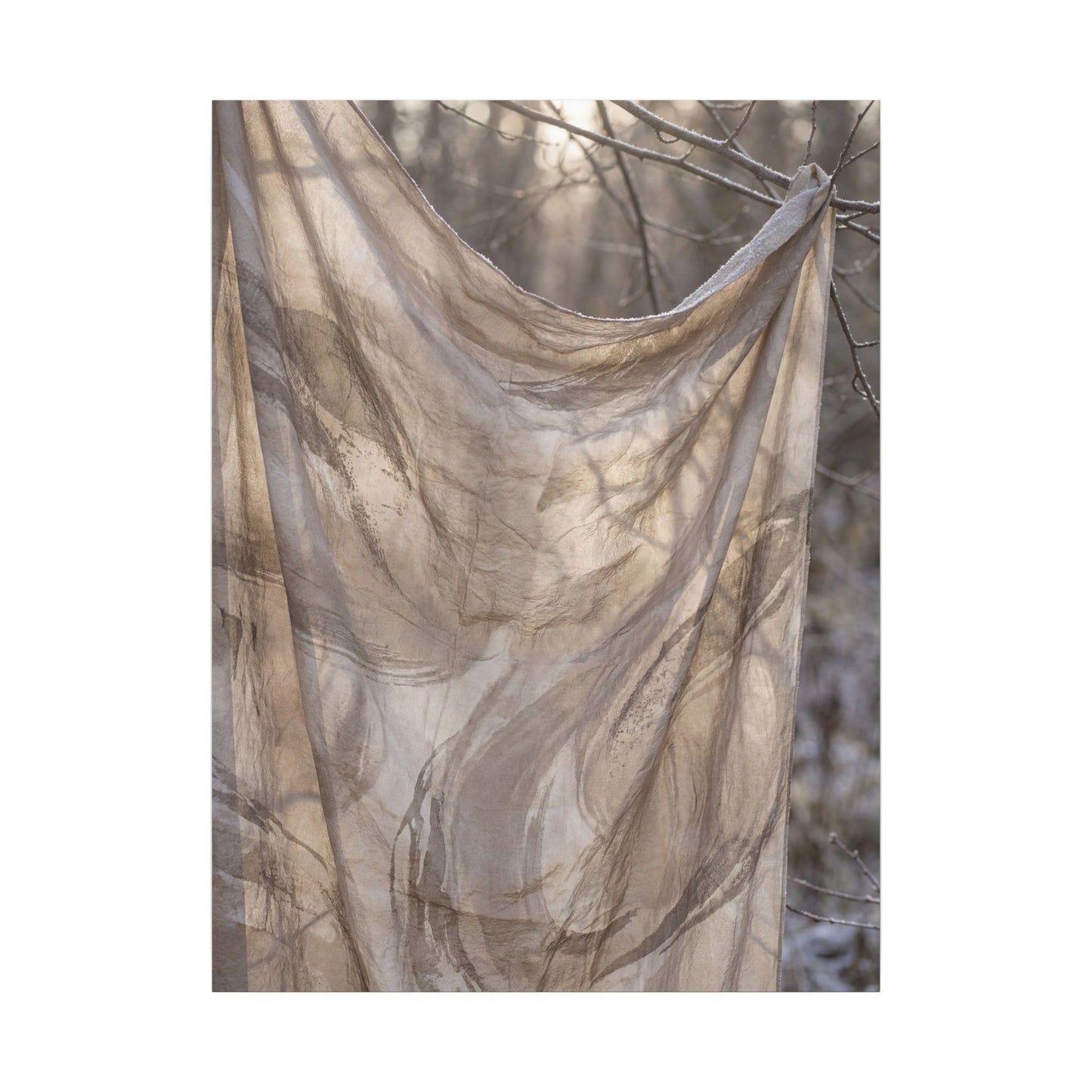 Ma Silk Drape Canvas Art - Japandi Japanese Pattern