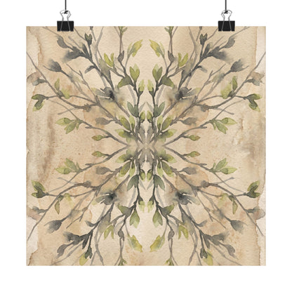 Shadow Play Watercolor Wall Art Print | Earthy Japandi Art