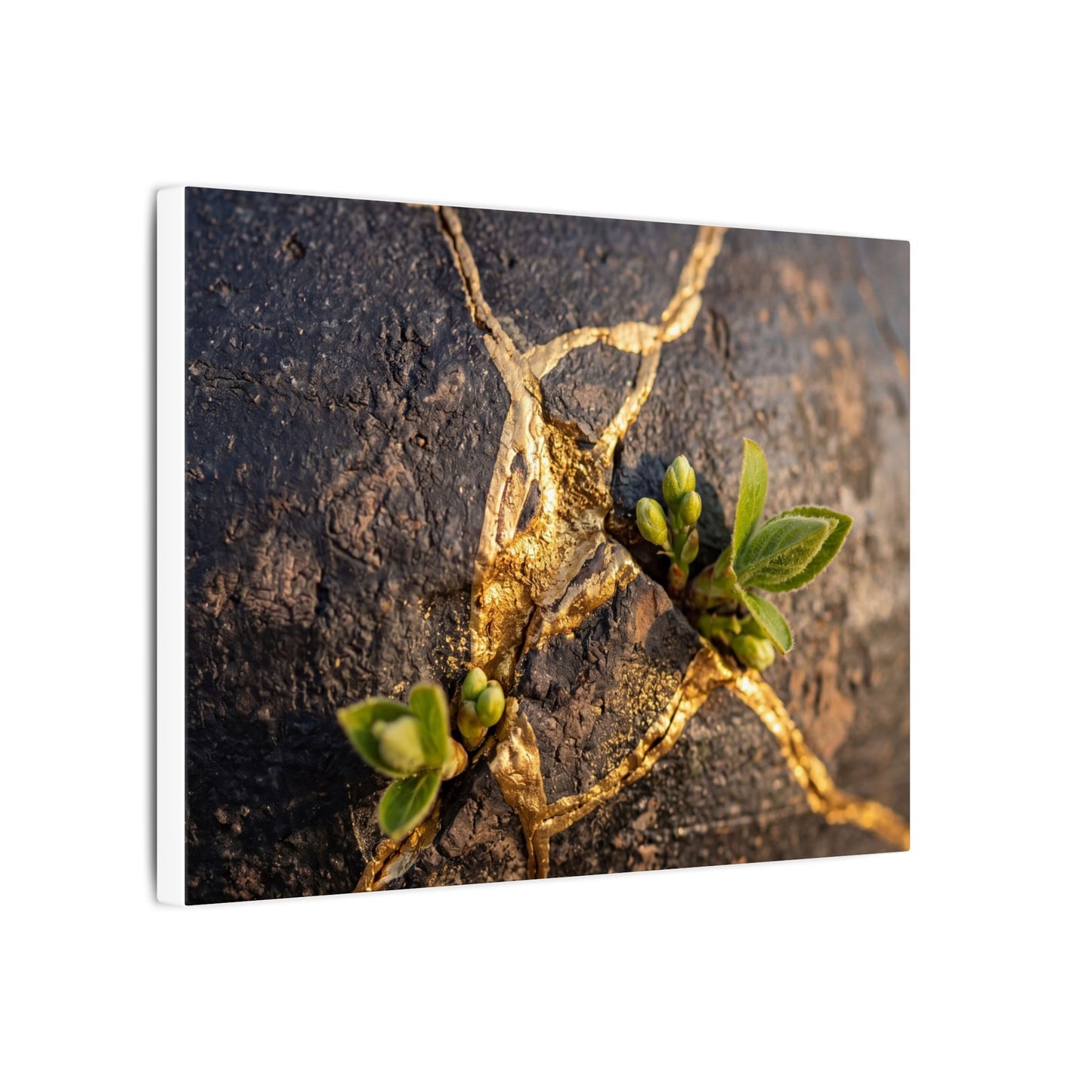 Rust Patina Gold Repair Canvas Art | Resilient Kintsugi Art