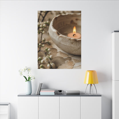 Kanso Ceramic Bowl Canvas Art - Japandi Watercolor