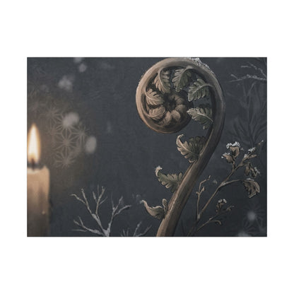 Candlelight Fern Unfurling Canvas Art - Japandi Ma