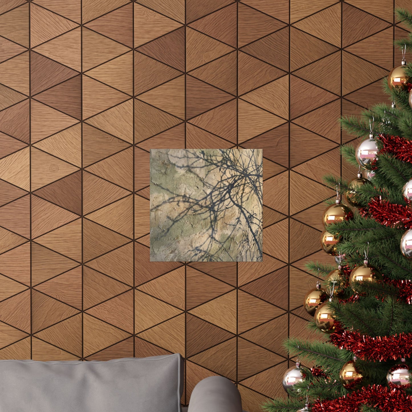 Shadow Play Winter Wall Art Print | Japandi Earthy Design
